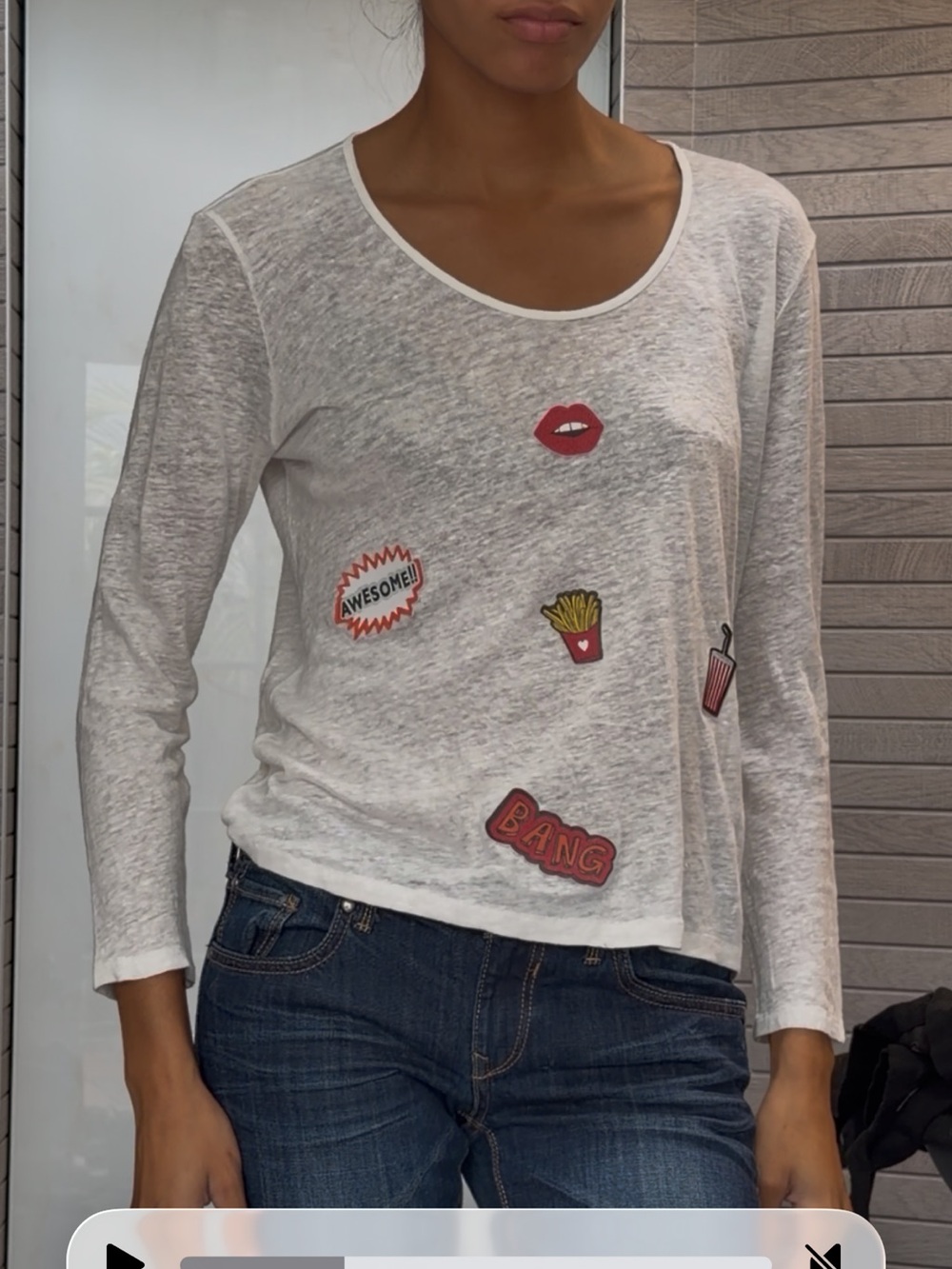 Massimo Dutti Cream Knit Top